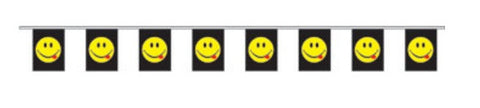 Economy Fabric Bunting - Acid Smiley - United Flags And Flagstaffs