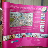 Pop Up Exhibition Displays - Curved Banners - United Flags And Flagstaffs