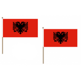 Albania Fabric National Hand Waving Flag  - United Flags And Flagstaffs
