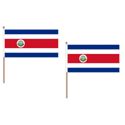 Costa Rica Fabric National Hand Waving Flag  - United Flags And Flagstaffs