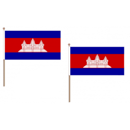 Cambodia Fabric National Hand Waving Flag  - United Flags And Flagstaffs