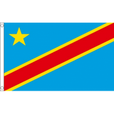 Congo (Democratic Republic) National Flag - Budget 5 x 3 feet Flags - United Flags And Flagstaffs