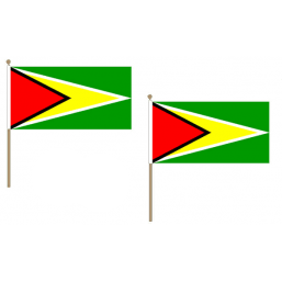 Guyana Fabric National Hand Waving Flag Flags - United Flags And Flagstaffs