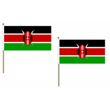 Kenya Fabric National Hand Waving Flag Flags - United Flags And Flagstaffs