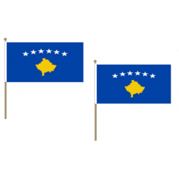 Kosovo Fabric National Hand Waving Flag Flags - United Flags And Flagstaffs