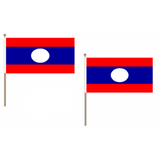 Laos Fabric National Hand Waving Flag Flags - United Flags And Flagstaffs