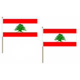 Lebanon Fabric National Hand Waving Flag Flags - United Flags And Flagstaffs