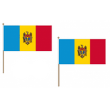 Moldova Fabric National Hand Waving Flag Flags - United Flags And Flagstaffs